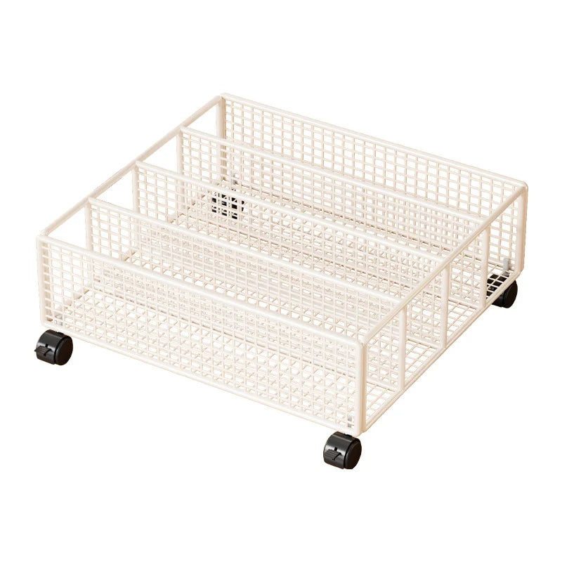 Under-Bed Shoe Storage Drawer Metal Mesh Removable Dividers