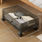 Under-Bed Storage Basket Low-Profile Metal Mesh Stackable