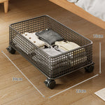 Under-Bed Storage Basket Low-Profile Metal Mesh Stackable