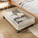 Under-Bed Storage Basket Low-Profile Metal Mesh Stackable
