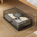 Under-Bed Storage Basket Low-Profile Metal Mesh Stackable