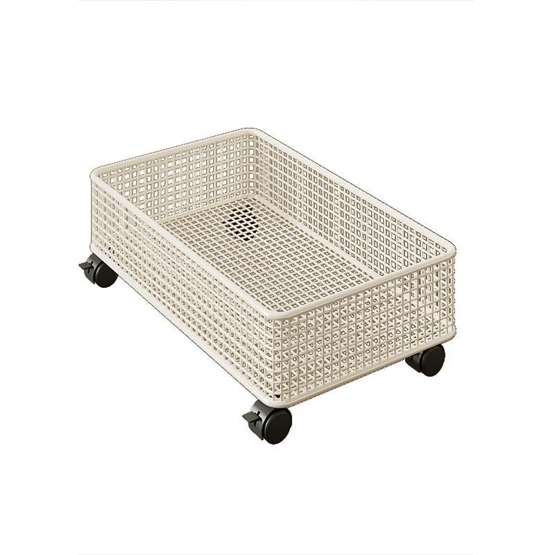 Under-Bed Storage Basket Metal Wire Breathable Open-Grid