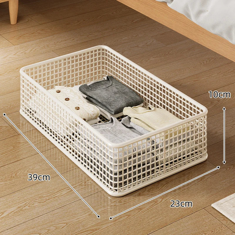 Under-Bed Storage Basket Metal Wire Low-Profile