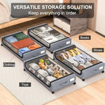 Under-Bed Storage Box Stackable Rolling 48L