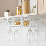 Under-Cabinet Stemware Rack Iron No-Drill Space-Saving