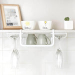 Under-Cabinet Stemware Rack Iron No-Drill Space-Saving
