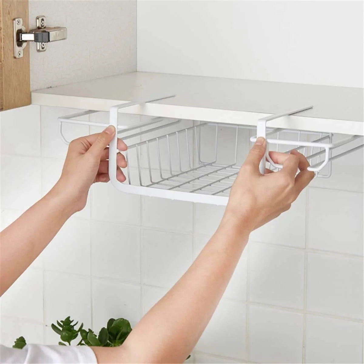 Under-Cabinet Stemware Rack Iron No-Drill Space-Saving