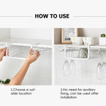 Under-Cabinet Stemware Rack Iron No-Drill Space-Saving
