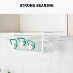 Under-Cabinet Stemware Rack Iron No-Drill Space-Saving