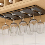 Under Cabinet Wine Glass Rack Space-Saving Metal