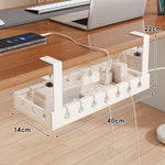 Under-Desk Cable Management Tray Adjustable Clamp-On Tool-Free