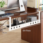 Under-Desk Cable Management Tray Adjustable Clamp-On Tool-Free