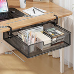 Under-Desk Drawer Organizer Clamp-On Sliding Steel Mesh