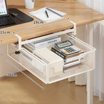 Under-Desk Drawer Organizer Clamp-On Sliding Steel Mesh