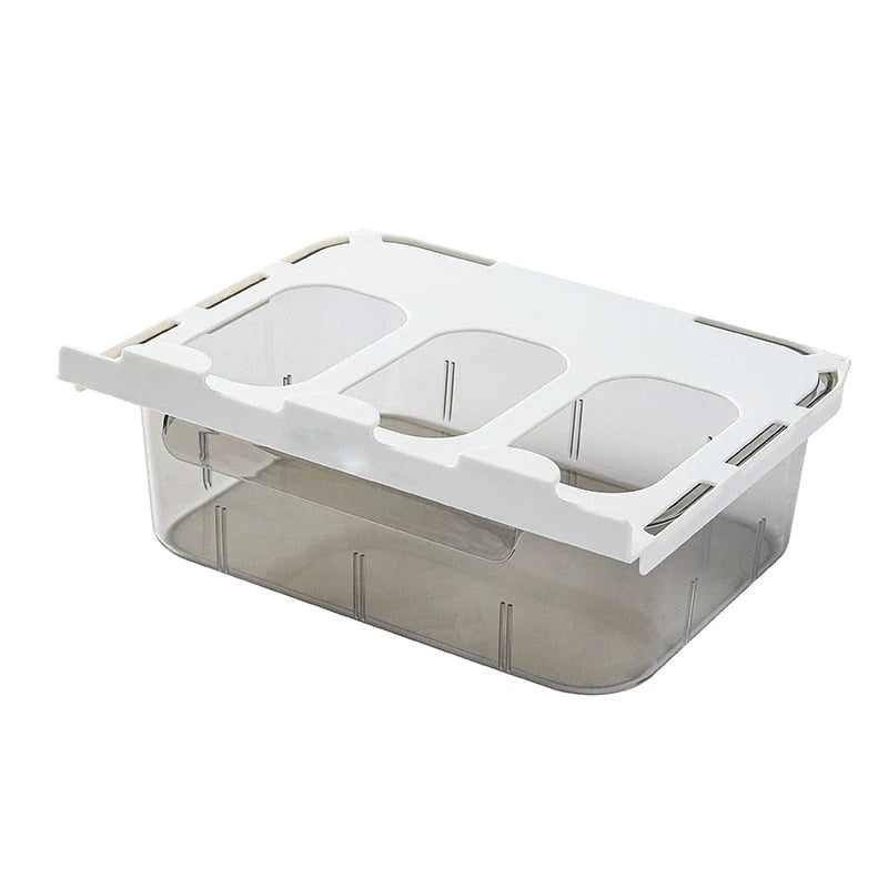 Under-Desk Drawer Organizer Dust-Proof Plastic Optional Grid Dividers
