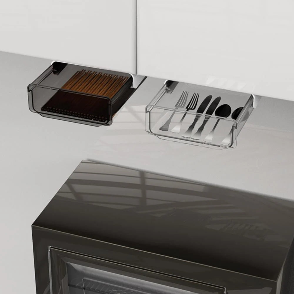 Under Desk Drawer Self-Adhesive Transparent Storage