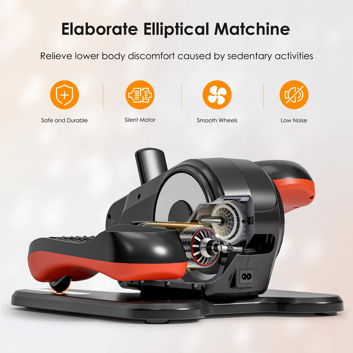 Under Desk Elliptical 12-Speed Bidirectional Whisper-Quiet