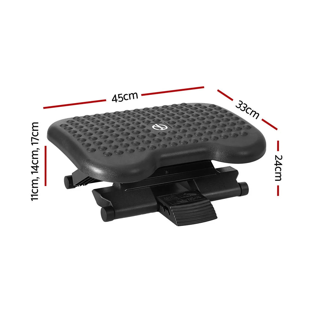 Under-Desk Foot Rest Adjustable Tilt Acupressure Surface & Non-Slip Base