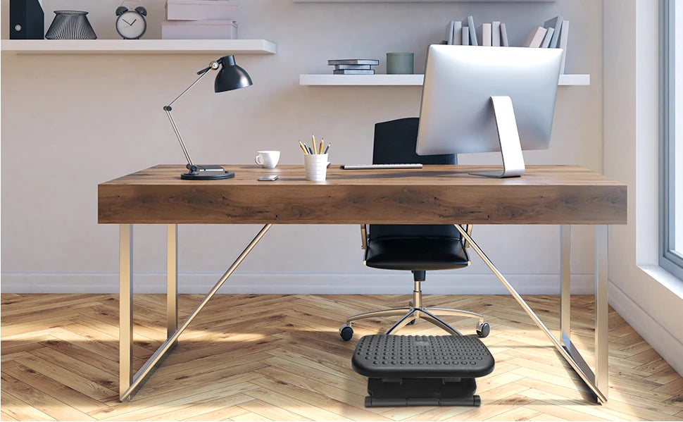 Under-Desk Foot Rest Adjustable Tilt Acupressure Surface & Non-Slip Base