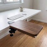 Under-Desk Keyboard Tray Bamboo Clamp-On Pull-Out