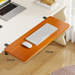 Under-Desk Keyboard Tray Bamboo Clamp-On Pull-Out