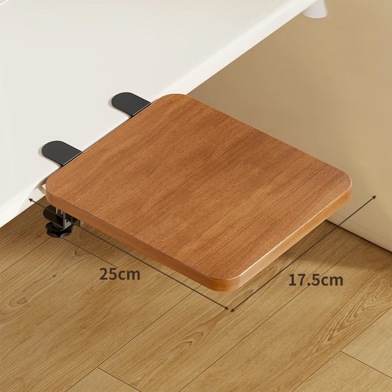 Under-Desk Keyboard Tray Bamboo Clamp-On Pull-Out