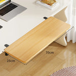 Under-Desk Keyboard Tray Bamboo Clamp-On Pull-Out