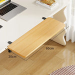 Under-Desk Keyboard Tray Bamboo Clamp-On Pull-Out