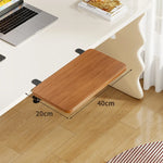 Under-Desk Keyboard Tray Bamboo Clamp-On Pull-Out