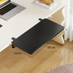 Under-Desk Keyboard Tray Bamboo Clamp-On Pull-Out