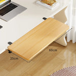 Under-Desk Keyboard Tray Bamboo Clamp-On Pull-Out