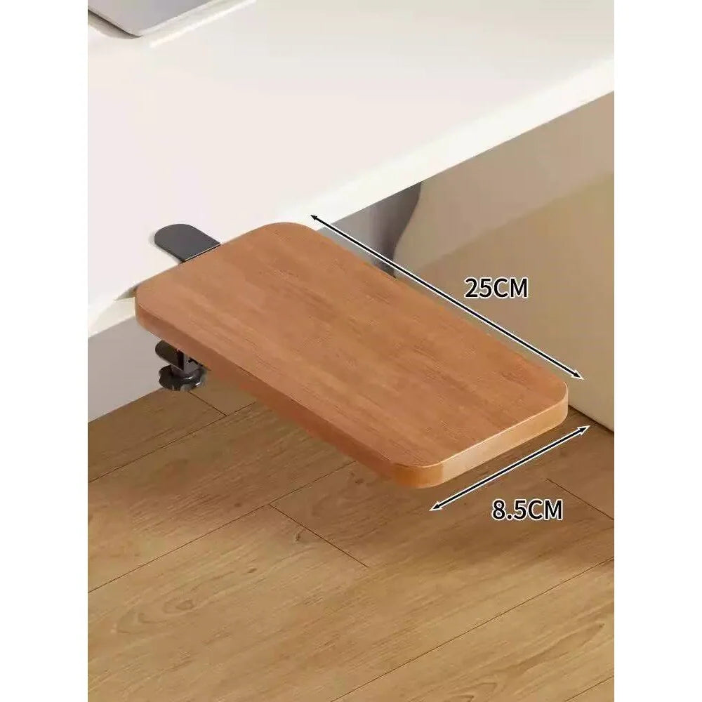 Under-Desk Keyboard Tray Bamboo Clamp-On Pull-Out