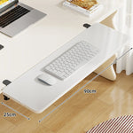 Under-Desk Keyboard Tray Bamboo Clamp-On Pull-Out