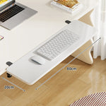 Under-Desk Keyboard Tray Bamboo Clamp-On Pull-Out