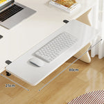 Under-Desk Keyboard Tray Bamboo Clamp-On Pull-Out