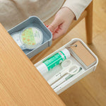 Under-Desk Storage Box Adhesive-Mount Reusable Mark-Free Adhesive