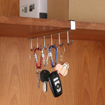 Under-Shelf Hook Organizer Steel 6 Hooks No-Drill Installation