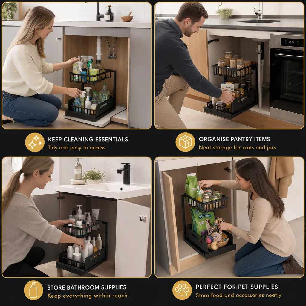 Under-Sink Organizer 2-Tier Pull-Out Storage