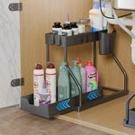 Under-Sink Organizer 2-Tier Sliding Drawer No-Drill Setup