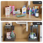 Under-Sink Organizer 2-Tier Sliding Drawer No-Drill Setup
