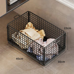 Underbed Storage Basket Metal Mesh Locking Wheels