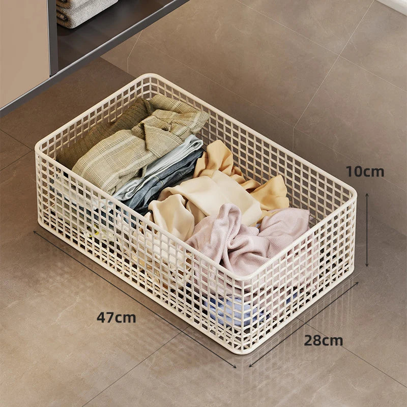 Underbed Storage Basket Metal Mesh Locking Wheels