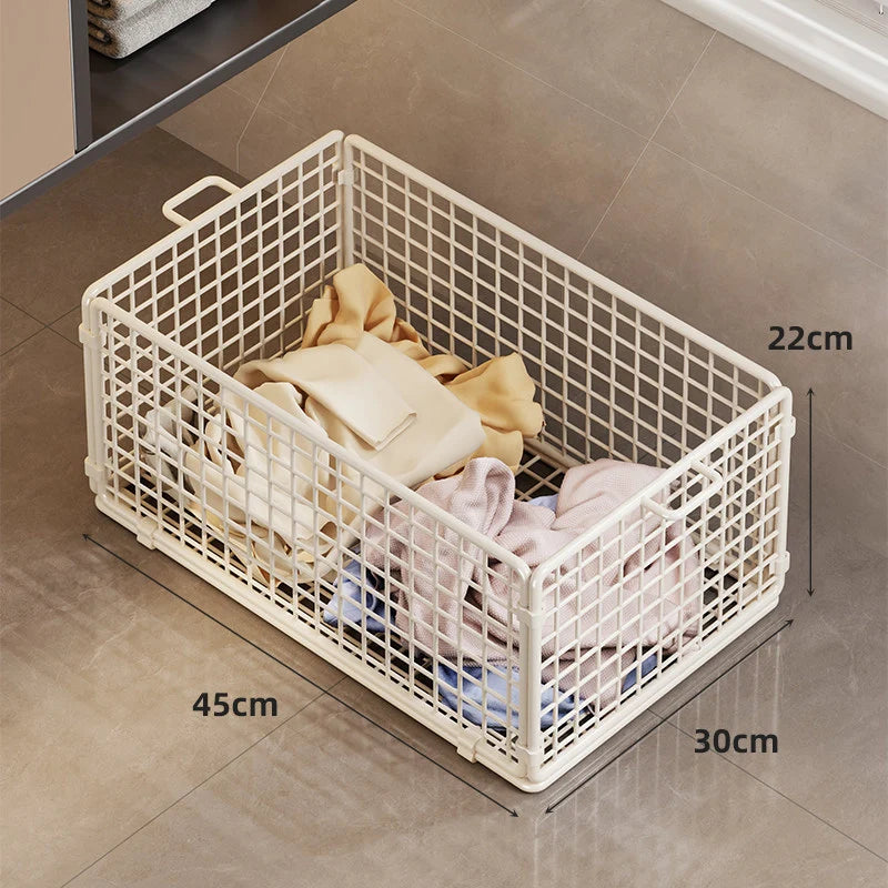 Underbed Storage Basket Metal Mesh Locking Wheels