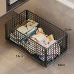 Underbed Storage Basket Metal Mesh Locking Wheels