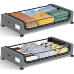 Underbed Storage Box Lockable Wheels & Clear Window