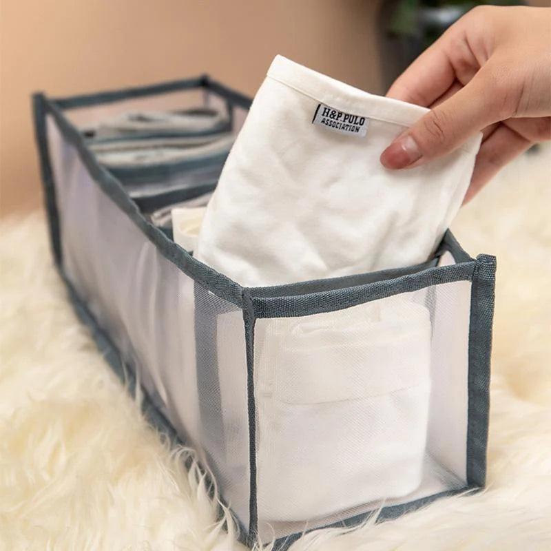 Underwear & Sock Organizer Multi-Compartment Nylon Mesh Odor-Resistant