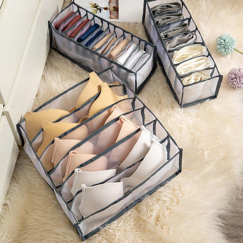 Underwear & Sock Organizer Multi-Compartment Nylon Mesh Odor-Resistant