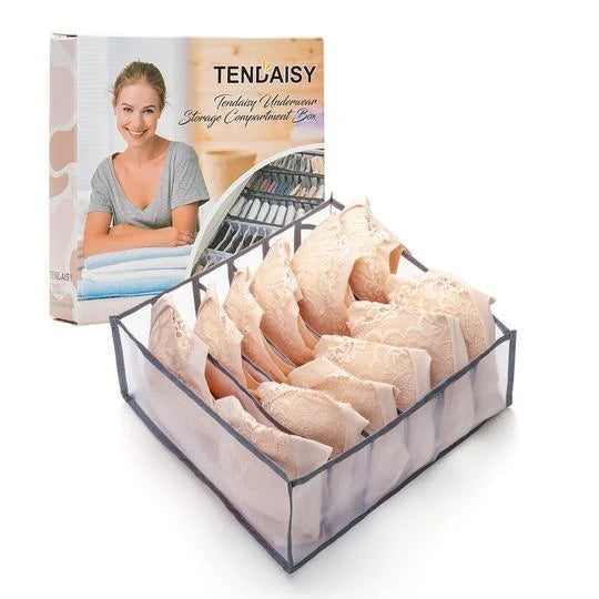Underwear & Sock Organizer Multi-Compartment Nylon Mesh Odor-Resistant