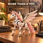 Unicorn Figure Transforming Mechanical Egg to Winged Unicorn