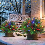 Urn Filler Evergreen Battery-Powered LEDs With Timer